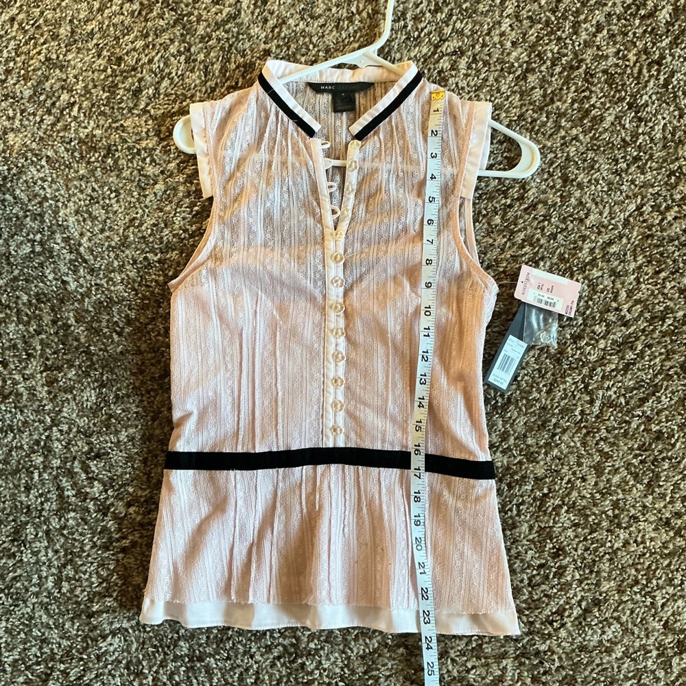 NWT $248 MARC JACOBS Nordstrom creamy pink top sleeveless shirt Sz 4 Easter - Picture 10 of 12